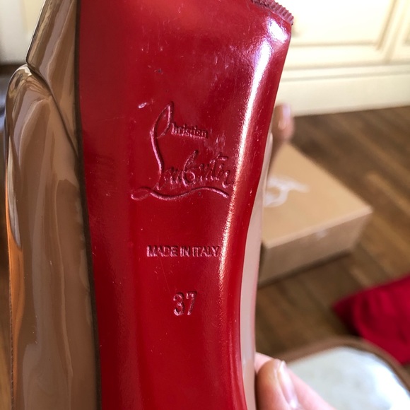 Christian Louboutin Nude Lady Peep 150 Patent Calf - Picture 4 of 9